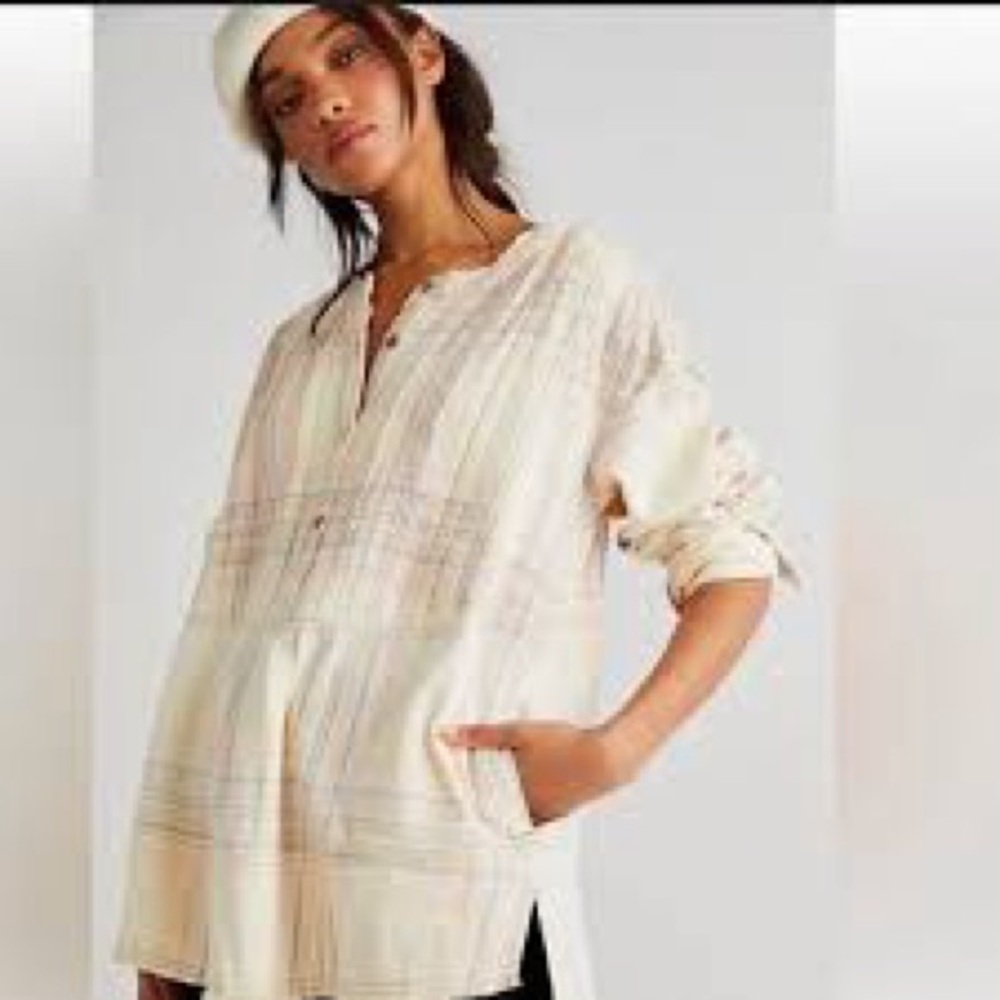 Free People/We the Free Dunes Pintuck Top Size XS NWOT